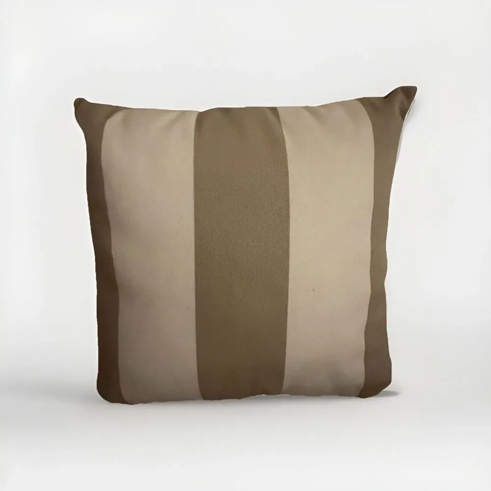 Pottery Barn Classic Striped Outdoor Pillow Brown Cream 20 X 20